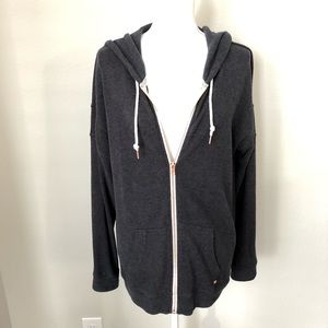 Volcom Gray Hoodie Sweater Rose Gold Zip